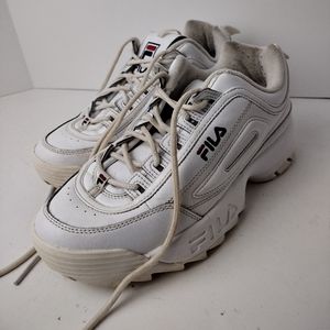 FILA Disruptor II Sneakers Shoes for Women, Size US 9 - White - Very Clean
